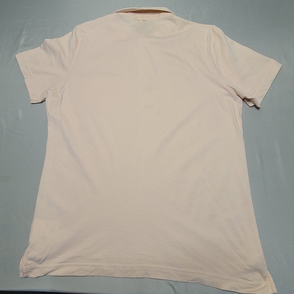 Outerknown Polo Shirt Mens Medium Peach Organic Pima Cotton Short Sleeve Pocket - Picture 3 of 7